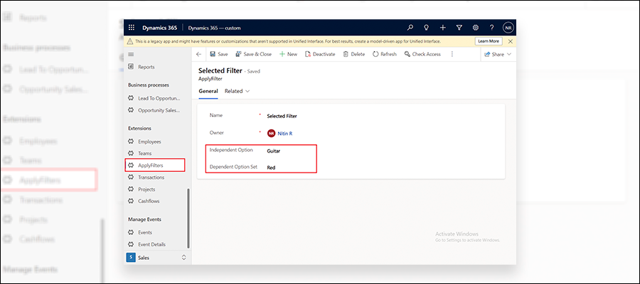 How To Set Optionset Values Based On Related Optionset Value